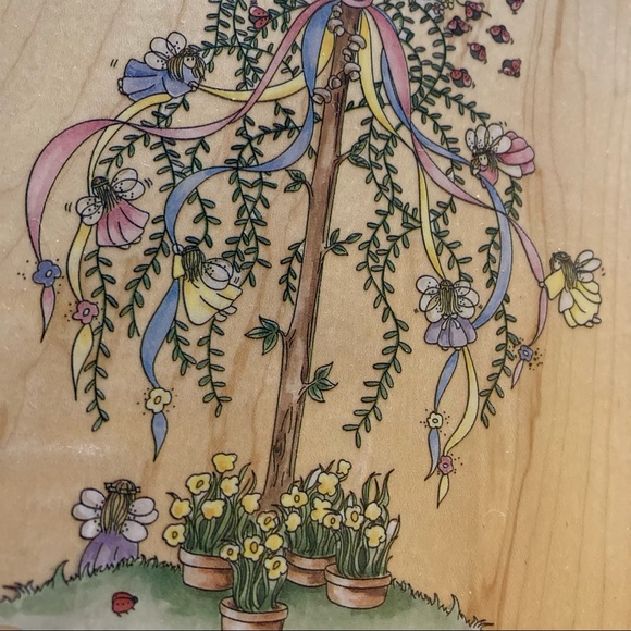 STAMPS HAPPEN Lg “Maypole” WM Rubber Stamp - Picture 2 of 7